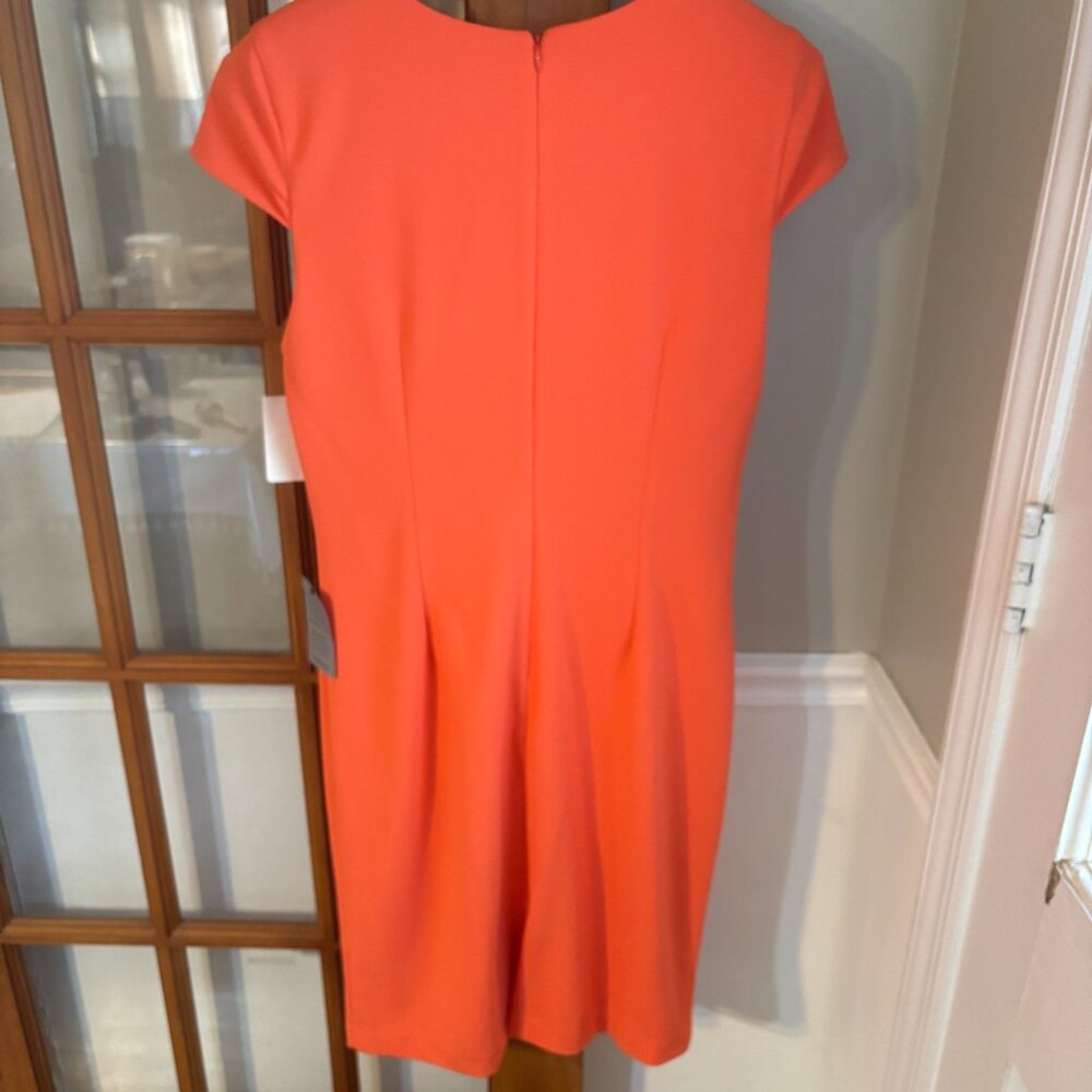Vince Camuto Cap sleeve sheath Coral color dress Size 14 - Picture 13 of 15